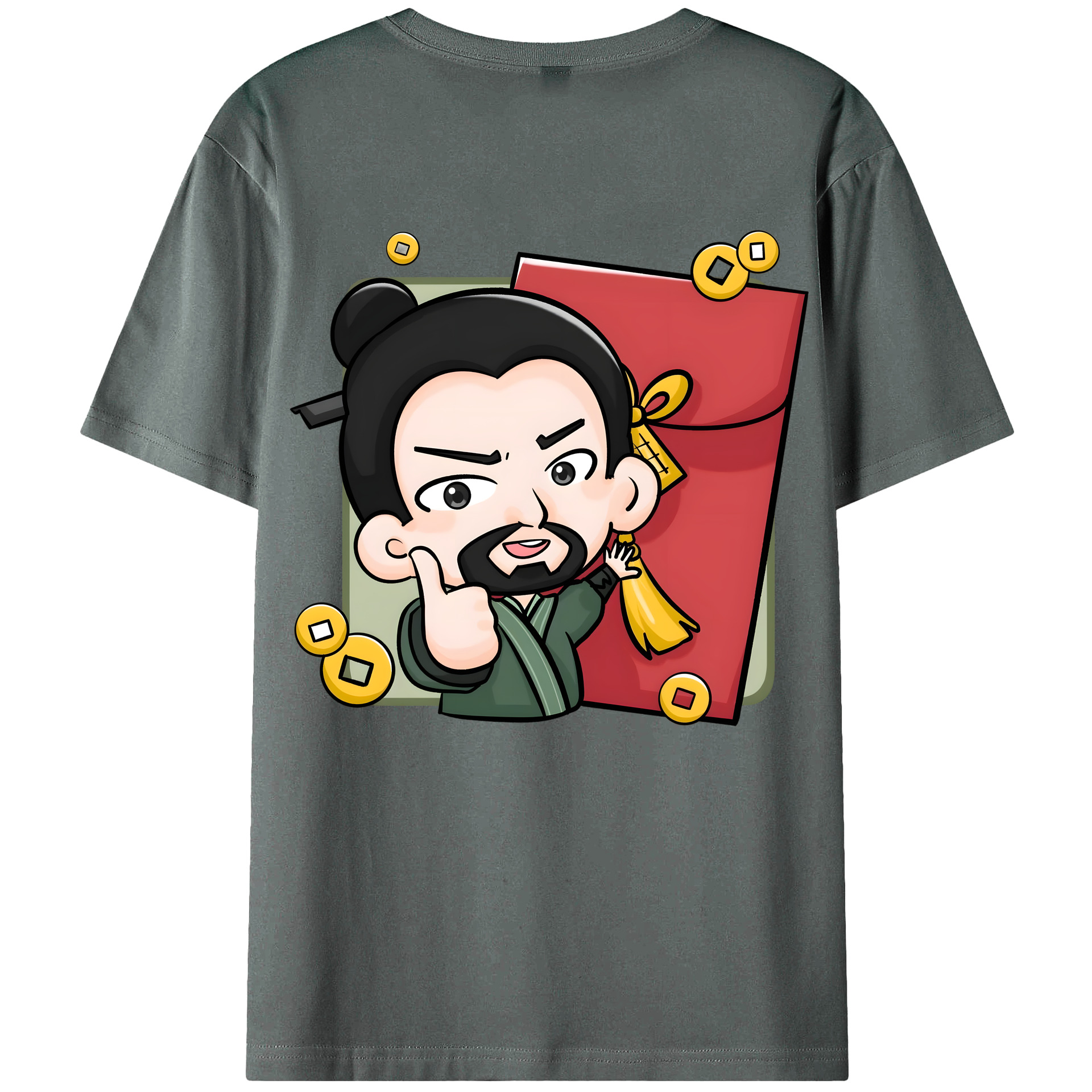 （画像用） Ne Zha 2 ナタ 魔童の大暴れ 綿100％ メンズ半袖Tシャツ（バックプリント） 通気性